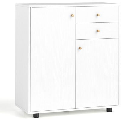 CostwayBuffet Meuble de Rangement Cuisine à Buffet Meuble Bar avec 2 Tiroirs 2 Portes et 3 Étagères Réglables Organisateur de Rangement Blanc - Publicité CostwayBuffet Meuble de Rangement Cuisine à Buffet Meuble Bar avec 2 Tiroirs 2 Portes et 3 Étagères Réglables Organisateur de Rangement Blanc - Publicité