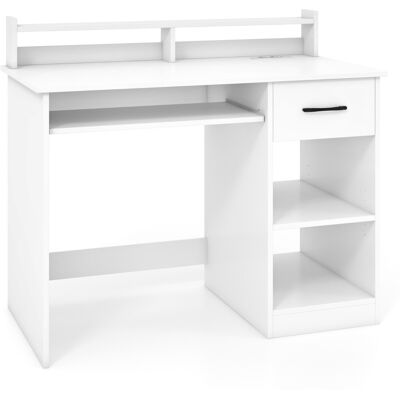 Costway - Bureau Informatique - Blanc - Plateau à Clavier - Bureau - Publicité Costway - Bureau Informatique - Blanc - Plateau à Clavier - Bureau - Publicité