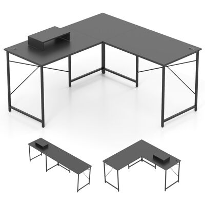 CostwayBureau en Forme de L Réversible de 150 cm avec Prise Intégrée Support Amovible pour Hôte/Écran Trous de Gestion des Câbles Gris - Publicité CostwayBureau en Forme de L Réversible de 150 cm avec Prise Intégrée Support Amovible pour Hôte/Écran Trous de Gestion des Câbles Gris - Publicité