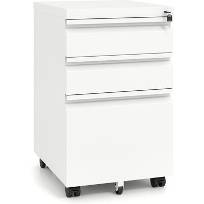 CostwayCaisson de Bureau Caisson à Roulette avec Frein 3 Tiroirs Casier Verrouillable Métal Dossier Suspendu A4 Boîte de Rangement Blanc - Publicité CostwayCaisson de Bureau Caisson à Roulette avec Frein 3 Tiroirs Casier Verrouillable Métal Dossier Suspendu A4 Boîte de Rangement Blanc - Publicité