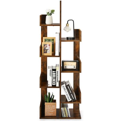 CostwayBibliothèque en Forme d'Arbre à 8 Niveaux Étagère de Rangement Etagère à Livres avec Dispositif Anti-basculement Marron - Publicité CostwayBibliothèque en Forme d'Arbre à 8 Niveaux Étagère de Rangement Etagère à Livres avec Dispositif Anti-basculement Marron - Publicité