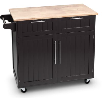 CostwayDesserte/Chariot de Cuisine à Roulettes - 94x45x94,5 CM - 2 Tiroirs - 2 Portes - Porte-Serviettes - Ilot de Cuisine - Café - Publicité CostwayDesserte/Chariot de Cuisine à Roulettes - 94x45x94,5 CM - 2 Tiroirs - 2 Portes - Porte-Serviettes - Ilot de Cuisine - Café - Publicité