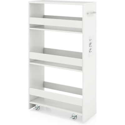 CostwayChariot de Rangement Slim 20CM avec Station de Recharge Chariot de Cuisine Roulant à 4 Étagères avec Poignée et Garde-Corps Blanc - Publicité CostwayChariot de Rangement Slim 20CM avec Station de Recharge Chariot de Cuisine Roulant à 4 Étagères avec Poignée et Garde-Corps Blanc - Publicité