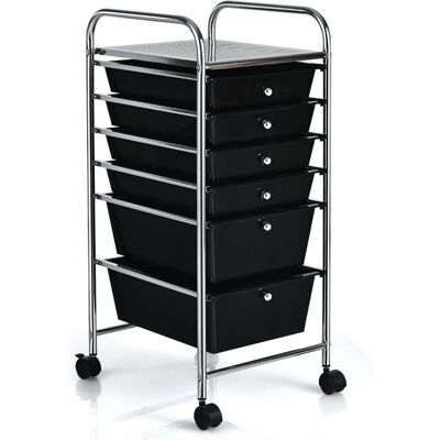 CostwayChariot de Rangement avec Tiroirs à Roulettes avec 2 Freins à Pied 32,5 x 37 x 74,5 CM Noir - Publicité CostwayChariot de Rangement avec Tiroirs à Roulettes avec 2 Freins à Pied 32,5 x 37 x 74,5 CM Noir - Publicité