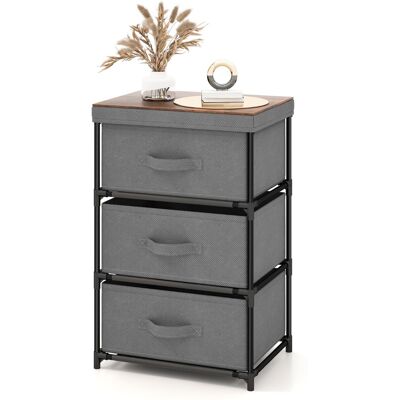 CostwayCommode 3 Tiroirs en Tissu 40 x 30 x 62 cm Table de Chevet avec Cadre en Métal pour Chambre Industriel Gris - Publicité CostwayCommode 3 Tiroirs en Tissu 40 x 30 x 62 cm Table de Chevet avec Cadre en Métal pour Chambre Industriel Gris - Publicité