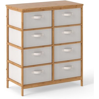 CostwayCommode à 8 Tiroirs Meuble de Rangement en Bambou avec Boîtes en Tissu Amovibles Armoire à Tiroirs Organisateur de Rangement Beige - Publicité CostwayCommode à 8 Tiroirs Meuble de Rangement en Bambou avec Boîtes en Tissu Amovibles Armoire à Tiroirs Organisateur de Rangement Beige - Publicité