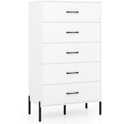CostwayCommode à 5 Tiroirs Grande Commode Moderne avec Pieds et Poignées en Métal Organisateur de Rangement en Bois avec Tiroirs Profonds Blanc - Publicité CostwayCommode à 5 Tiroirs Grande Commode Moderne avec Pieds et Poignées en Métal Organisateur de Rangement en Bois avec Tiroirs Profonds Blanc - Publicité