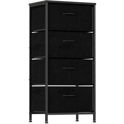 CostwayCommode à 4 Tiroirs Tour de Rangement en Tissu avec Dessus en Bois Poignée et Cadre Métallique Robuste Commode à Tiroirs Noir - Publicité CostwayCommode à 4 Tiroirs Tour de Rangement en Tissu avec Dessus en Bois Poignée et Cadre Métallique Robuste Commode à Tiroirs Noir - Publicité