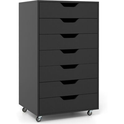 CostwayArmoire de Rangement à 7 Tiroirs Organisateur de Fichiers Mobile avec 4 Roulettes Universelles Commode Verticale sur Roues Noir - Publicité CostwayArmoire de Rangement à 7 Tiroirs Organisateur de Fichiers Mobile avec 4 Roulettes Universelles Commode Verticale sur Roues Noir - Publicité
