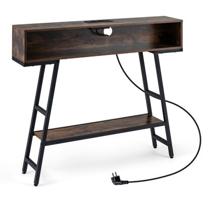 CostwayConsole avec Lumière LED et Station de Recharge Table d'Entrée à 3 Niveaux avec Compartiment de Rangement 100 x 20 x 86,5 cm Café - Publicité CostwayConsole avec Lumière LED et Station de Recharge Table d'Entrée à 3 Niveaux avec Compartiment de Rangement 100 x 20 x 86,5 cm Café - Publicité
