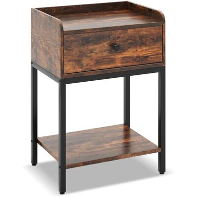 CostwayTable de Chevet avec Station de Recharge Table d'Appoint Industrielle avec Tiroir et Étagère de Rangement Cadre en Métal Robuste Bout de Canapé Marron Rustique - Publicité CostwayTable de Chevet avec Station de Recharge Table d'Appoint Industrielle avec Tiroir et Étagère de Rangement Cadre en Métal Robuste Bout de Canapé Marron Rustique - Publicité
