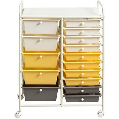 CostwayTour de Rangement à Roulettes Chariot de Rangement avec 15 Tiroirs Jaune - Publicité CostwayTour de Rangement à Roulettes Chariot de Rangement avec 15 Tiroirs Jaune - Publicité