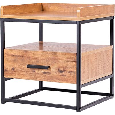 CostwayTable de Chevet à 2 Etagères Table D appoint pour Canapé avec 1 Tiroir de Rangement en Mdf et Fer 45x40x49cm Brun - Publicité CostwayTable de Chevet à 2 Etagères Table D appoint pour Canapé avec 1 Tiroir de Rangement en Mdf et Fer 45x40x49cm Brun - Publicité