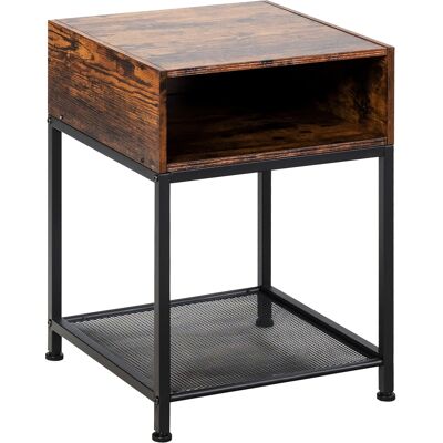 CostwayTable de Chevet Industrielle avec 1 Étagère et 1 Compartiment Ouvert Marron+Noir - Publicité CostwayTable de Chevet Industrielle avec 1 Étagère et 1 Compartiment Ouvert Marron+Noir - Publicité