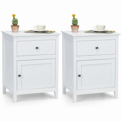 CostwayLot de 2 Tables de Chevet avec Tiroir et Grand Placard 48 x 38 x 63,5 CM (L×l×H) 2 Tables de Nuit avec Pieds en Bois Massif Blanc - Publicité CostwayLot de 2 Tables de Chevet avec Tiroir et Grand Placard 48 x 38 x 63,5 CM (L×l×H) 2 Tables de Nuit avec Pieds en Bois Massif Blanc - Publicité