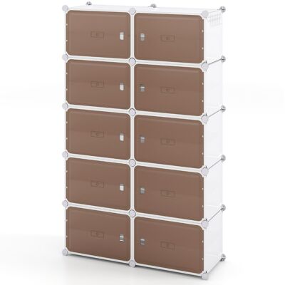 CostwayMeuble a Chaussure pour 40 Paires 10 Boites Rangement Chaussures Empilable Étagères Amovibles Crochets Latéral Panneau Transparent 10 Boites - Publicité CostwayMeuble a Chaussure pour 40 Paires 10 Boites Rangement Chaussures Empilable Étagères Amovibles Crochets Latéral Panneau Transparent 10 Boites - Publicité