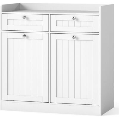 CostwayMeuble à Linge avec 2 Paniers Rabattables Meuble de Salle de Bain Indépendant avec Étagère 2 Tiroirs et 2 Sacs à Linge Amovibles Blanc - Publicité CostwayMeuble à Linge avec 2 Paniers Rabattables Meuble de Salle de Bain Indépendant avec Étagère 2 Tiroirs et 2 Sacs à Linge Amovibles Blanc - Publicité