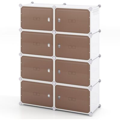 CostwayMeuble a Chaussure pour 32 Paires 8 Boites Rangement Chaussures Empilable Étagères Amovibles Crochets Latéral Panneau Transparent 8 Boites - Publicité CostwayMeuble a Chaussure pour 32 Paires 8 Boites Rangement Chaussures Empilable Étagères Amovibles Crochets Latéral Panneau Transparent 8 Boites - Publicité