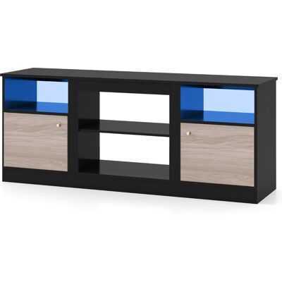CostwayMeuble TV avec Éclairage LED pour Téléviseurs 65" Meuble TV avec Étagère Réglable et Compartiment Ouvert pour Cheminée Table Console Noir - Publicité CostwayMeuble TV avec Éclairage LED pour Téléviseurs 65" Meuble TV avec Étagère Réglable et Compartiment Ouvert pour Cheminée Table Console Noir - Publicité
