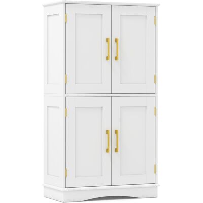 CostwayMeuble de Rangement de Salle de Bain Garde-manger Autoportant de 110 cm avec 4 Portes et 2 Étagères Réglables Armoire de Rangement Blanc - Publicité CostwayMeuble de Rangement de Salle de Bain Garde-manger Autoportant de 110 cm avec 4 Portes et 2 Étagères Réglables Armoire de Rangement Blanc - Publicité