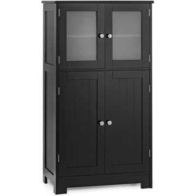 CostwayMeuble de Salle de Bain avec 4 Portes avec Etagère Réglable Armoire Haute pour Salon Chambre Bureau Cuisine 30 x 58 x 109 cm Noir - Publicité CostwayMeuble de Salle de Bain avec 4 Portes avec Etagère Réglable Armoire Haute pour Salon Chambre Bureau Cuisine 30 x 58 x 109 cm Noir - Publicité