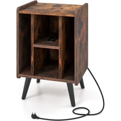 CostwayMeuble pour Tourne-disque Support de Stockage de Disques Vinyles 4 Etagères Ouvertes Prise de Courant et Port USB Café - Publicité CostwayMeuble pour Tourne-disque Support de Stockage de Disques Vinyles 4 Etagères Ouvertes Prise de Courant et Port USB Café - Publicité