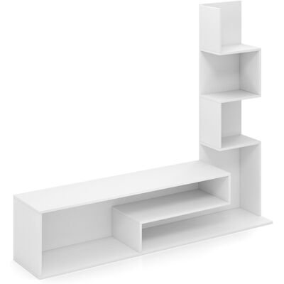 Costway Meuble TV Cubique Blanc pour TV 50 Pouces - Publicité Costway Meuble TV Cubique Blanc pour TV 50 Pouces - Publicité