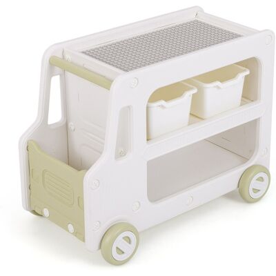 CostwayOrganisateur de Rangement Armoire 2 en 1 en Forme de Voiture avec Cadre Étagère à 2 Niveaux Panneau de Construction 2 Paniers Vert - Publicité CostwayOrganisateur de Rangement Armoire 2 en 1 en Forme de Voiture avec Cadre Étagère à 2 Niveaux Panneau de Construction 2 Paniers Vert - Publicité