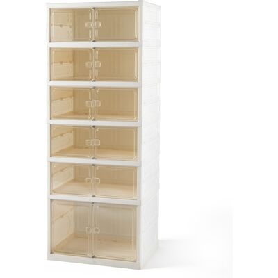 CostwayÉtagère à Chaussures Pliable à 6 Niveaux Boîtes de Rangement pour Chaussures Empilable Transparent Capacité de 12 Paires Blanc - Publicité CostwayÉtagère à Chaussures Pliable à 6 Niveaux Boîtes de Rangement pour Chaussures Empilable Transparent Capacité de 12 Paires Blanc - Publicité
