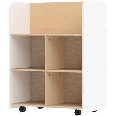 CostwayBibliothèque à 3 Niveaux pour Enfants avec Roues Présentoir à Livres Double Face et Chariot de Rangement Étagère pour Tout-petits Blanc - Publicité CostwayBibliothèque à 3 Niveaux pour Enfants avec Roues Présentoir à Livres Double Face et Chariot de Rangement Étagère pour Tout-petits Blanc - Publicité