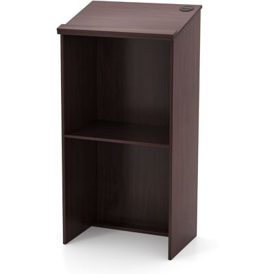 CostwayPupitre pour Podium Support D'hôtesse de 116,5 Cm avec Étagère de Rangement et Trous pour Câbles Pupitre en Bois pour Église Bureau Marron - Publicité CostwayPupitre pour Podium Support D'hôtesse de 116,5 Cm avec Étagère de Rangement et Trous pour Câbles Pupitre en Bois pour Église Bureau Marron - Publicité