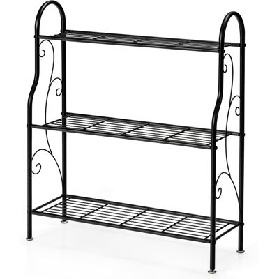 CostwaySupport de Plantes à 3 Niveaux en Métal Étagère de Rangement Multifonctionnelle avec Motif Élégant Support pour Pots de Fleurs 72x25x85 cm - Publicité CostwaySupport de Plantes à 3 Niveaux en Métal Étagère de Rangement Multifonctionnelle avec Motif Élégant Support pour Pots de Fleurs 72x25x85 cm - Publicité