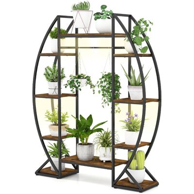 CostwaySupport de Plantes avec Lumières de Croissance Étagère Métallique d'Angle à 10 Niveaux de 160cm de Haut Porte-Pot de Fleurs Marron - Publicité CostwaySupport de Plantes avec Lumières de Croissance Étagère Métallique d'Angle à 10 Niveaux de 160cm de Haut Porte-Pot de Fleurs Marron - Publicité