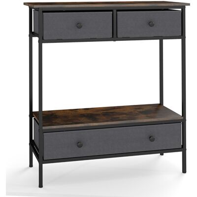 CostwayTable Console avec Tiroirs Table d'Entrée avec Étagère Ouverte Bout de Canapé avec Cadre Métallique 80 x 30 x 85,5 CM Marron Rustique - Publicité CostwayTable Console avec Tiroirs Table d'Entrée avec Étagère Ouverte Bout de Canapé avec Cadre Métallique 80 x 30 x 85,5 CM Marron Rustique - Publicité