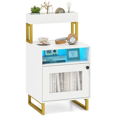 CostwayTable de Chevet avec Lumières LED Table de Nuit Moderne avec Cadre Métallique Robuste Plateau Supérieur Compartiment Ouvert Blanc - Publicité CostwayTable de Chevet avec Lumières LED Table de Nuit Moderne avec Cadre Métallique Robuste Plateau Supérieur Compartiment Ouvert Blanc - Publicité