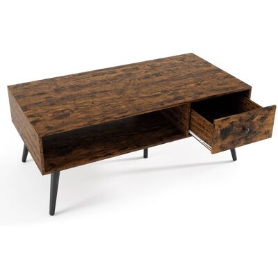 CostwayTable Basse Industrielle 109 x 55 x 44,5 CM avec 1 Tiroir et Etagère de Stockage Cadre en Métal - Publicité CostwayTable Basse Industrielle 109 x 55 x 44,5 CM avec 1 Tiroir et Etagère de Stockage Cadre en Métal - Publicité