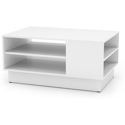 CostwayTable Basse Multifonctionnelle Style Moderne Tabled Appoint Rectangulaire avec 2 Étagères de Rangement Ouvertes 86 x 56 x 41cm Blanc - Publicité CostwayTable Basse Multifonctionnelle Style Moderne Tabled Appoint Rectangulaire avec 2 Étagères de Rangement Ouvertes 86 x 56 x 41cm Blanc - Publicité