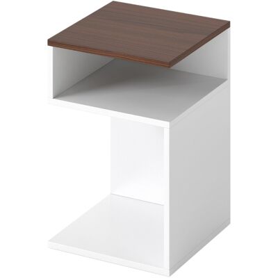 CostwayTable d'Appoint en Forme S avec 2 Casiers Ouverts Noyer - Publicité CostwayTable d'Appoint en Forme S avec 2 Casiers Ouverts Noyer - Publicité