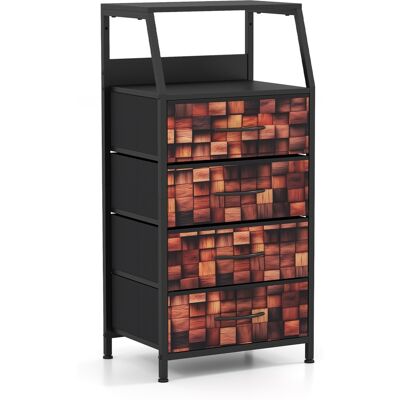 CostwayTable de Chevet Commode avec 4 Tiroirs en Tissu et Cadre Métallique Cabinet de Chevet Vertical Organisateur de Placard Tour de Rangement - Publicité CostwayTable de Chevet Commode avec 4 Tiroirs en Tissu et Cadre Métallique Cabinet de Chevet Vertical Organisateur de Placard Tour de Rangement - Publicité