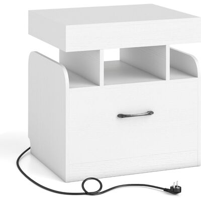 CostwayTable de Chevet avec Station de Charge Table de Nuit avec Rangement Table avec 2 prises de courant 1 port USB et 1 port USB-C Blanc - Publicité CostwayTable de Chevet avec Station de Charge Table de Nuit avec Rangement Table avec 2 prises de courant 1 port USB et 1 port USB-C Blanc - Publicité
