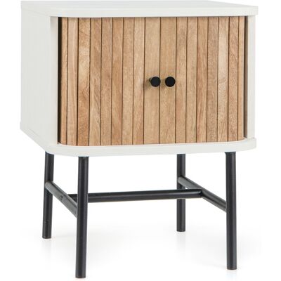 CostwayTable de Chevet avec Portes Coulissantes Moderne Du Milieu Du Siècle avec Armoire de Rangement Pieds en Métal Table D'appoint Compacte Blanc - Publicité CostwayTable de Chevet avec Portes Coulissantes Moderne Du Milieu Du Siècle avec Armoire de Rangement Pieds en Métal Table D'appoint Compacte Blanc - Publicité