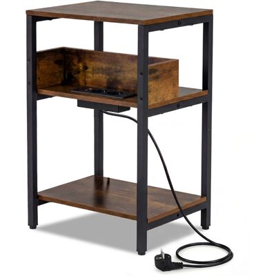 CostwayTable d'Appoint avec Station de Recharge 3 Niveaux avec Étagères de Rangement Ouvertes Table de Chevet avec Ports USB et Prises Café - Publicité CostwayTable d'Appoint avec Station de Recharge 3 Niveaux avec Étagères de Rangement Ouvertes Table de Chevet avec Ports USB et Prises Café - Publicité