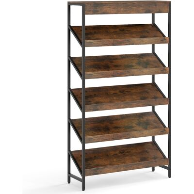 CostwayÉtagère à 6 Niveaux 161 CM de Hauteur Étagère Autoportante Inclinée avec Cadre Métallique Robuste en Bois Café - Publicité CostwayÉtagère à 6 Niveaux 161 CM de Hauteur Étagère Autoportante Inclinée avec Cadre Métallique Robuste en Bois Café - Publicité