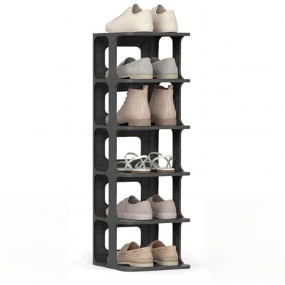 CostwayÉtagère à Chaussures Empilable à 6 Niveaux Organiseur de Chaussures Vertical Compact Étagère à Chaussures Étroite en Plastique Noir - Publicité CostwayÉtagère à Chaussures Empilable à 6 Niveaux Organiseur de Chaussures Vertical Compact Étagère à Chaussures Étroite en Plastique Noir - Publicité