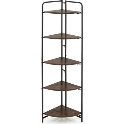 CostwayÉtagère d'Angle Pliable à 5 Niveaux avec Étagères Ouvertes Cadre Métallique Dispositifs Anti-basculement 34 x 34 x 151 cm Café - Publicité CostwayÉtagère d'Angle Pliable à 5 Niveaux avec Étagères Ouvertes Cadre Métallique Dispositifs Anti-basculement 34 x 34 x 151 cm Café - Publicité