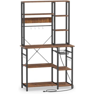 CostwayÉtagère de Cuisine avec Prise Électrique Support Micro-ondes à 6 Niveaux avec Étagère Inférieure Gauche Réglable 99*40*170cm Marron Rustique - Publicité CostwayÉtagère de Cuisine avec Prise Électrique Support Micro-ondes à 6 Niveaux avec Étagère Inférieure Gauche Réglable 99*40*170cm Marron Rustique - Publicité