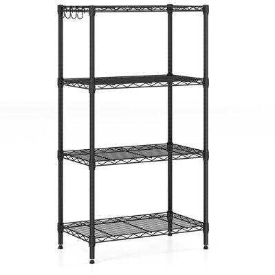 CostwayUnité de Rangement en Métal à 4 Niveaux Étagère Utilitaire Réglable Robuste avec Grille en Fil en Forme de V Supportant 272KG Noir - Publicité CostwayUnité de Rangement en Métal à 4 Niveaux Étagère Utilitaire Réglable Robuste avec Grille en Fil en Forme de V Supportant 272KG Noir - Publicité