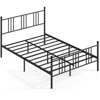 CostwayLit 140x200cm en Métal avec Sommier à Lattes pour Adulte Adolescent Cadre de Lit Double avec Grand Espace sous Structure Charge 300kg Noir - Publicité CostwayLit 140x200cm en Métal avec Sommier à Lattes pour Adulte Adolescent Cadre de Lit Double avec Grand Espace sous Structure Charge 300kg Noir - Publicité