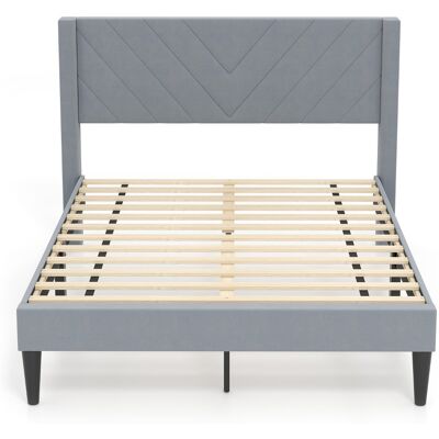 CostwayCadre de Lit Double Taille Sommier Tapissé en Tissu de Velours avec Tête de Lit Support à Lattes en Bois 200 x 140 CM Gris - Publicité CostwayCadre de Lit Double Taille Sommier Tapissé en Tissu de Velours avec Tête de Lit Support à Lattes en Bois 200 x 140 CM Gris - Publicité