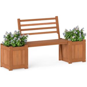 CostwayJardinières d'Extérieur avec Banc 172 x 46,5 x 91 cm Bac à Fleurs en Bois avec Dossier Base Ouverte et Finition à l'Huile de Teck - Publicité CostwayJardinières d'Extérieur avec Banc 172 x 46,5 x 91 cm Bac à Fleurs en Bois avec Dossier Base Ouverte et Finition à l'Huile de Teck - Publicité